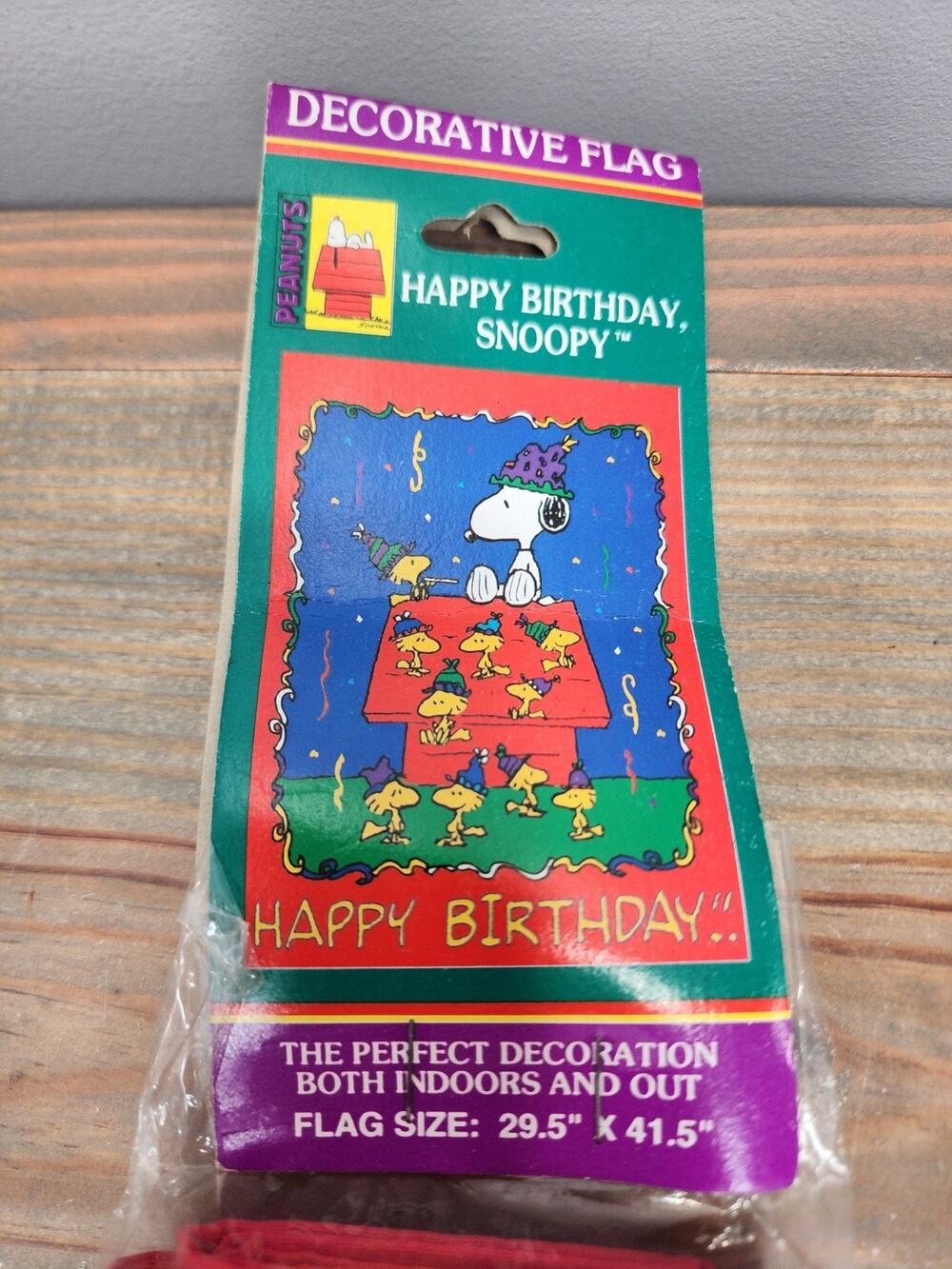 Peanuts Snoopy Happy Birthday 29.5" x 41.5" Decorative Flag New